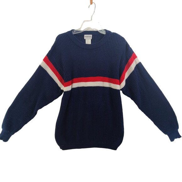 Puritan Men's Long Sleeve Knit Crewneck Pullover Sweater Blue Size M - Picture 1 of 9
